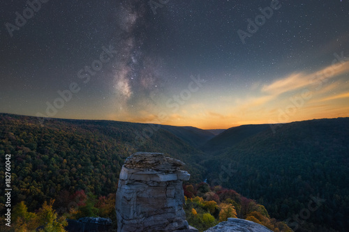 Milky Way Galaxy over Lindy Point in West Virginia  photo