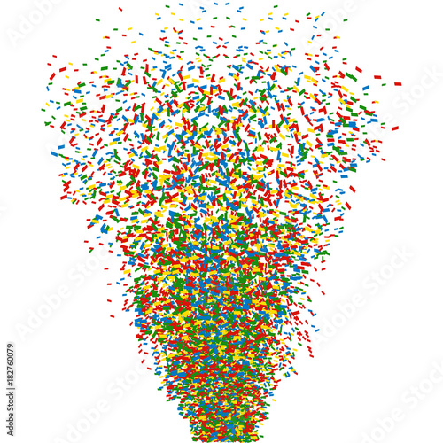 Colorful confetti cannon shot. Vector.