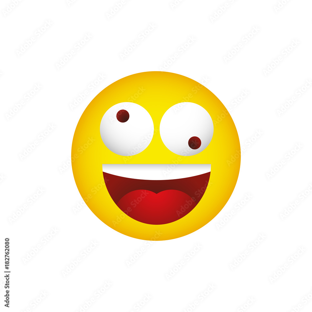 Crazy Smiley on white Crazy Smiley on white