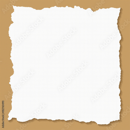 Vector illustration of torn paper canvas design in square format