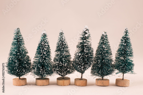 Row of mini Christmas trees
