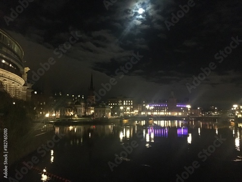 Canvas Print stockholm landscape at night