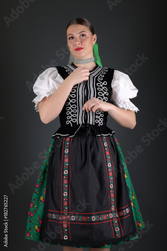 girl in folklore costume