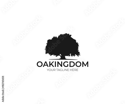 Oak Tree Logo Template. Forest Vector Design. Nature Illustration