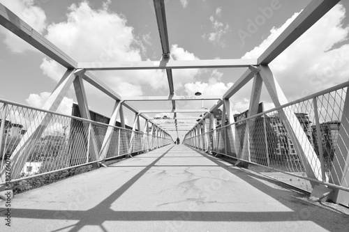 Bridge and the sky - architecture black and white