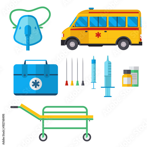 Ambulance medicine health emergency car vector hospital urgent pharmacy medical support paramedic treatment illustration