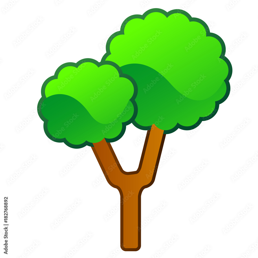 Isolated comic tree Isolated comic tree