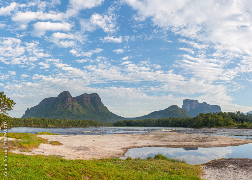 View  from Ceguera camp in the Autana river, in Amazonas state, Venezuela