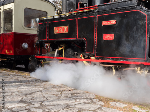 Vintage steam powered train photo