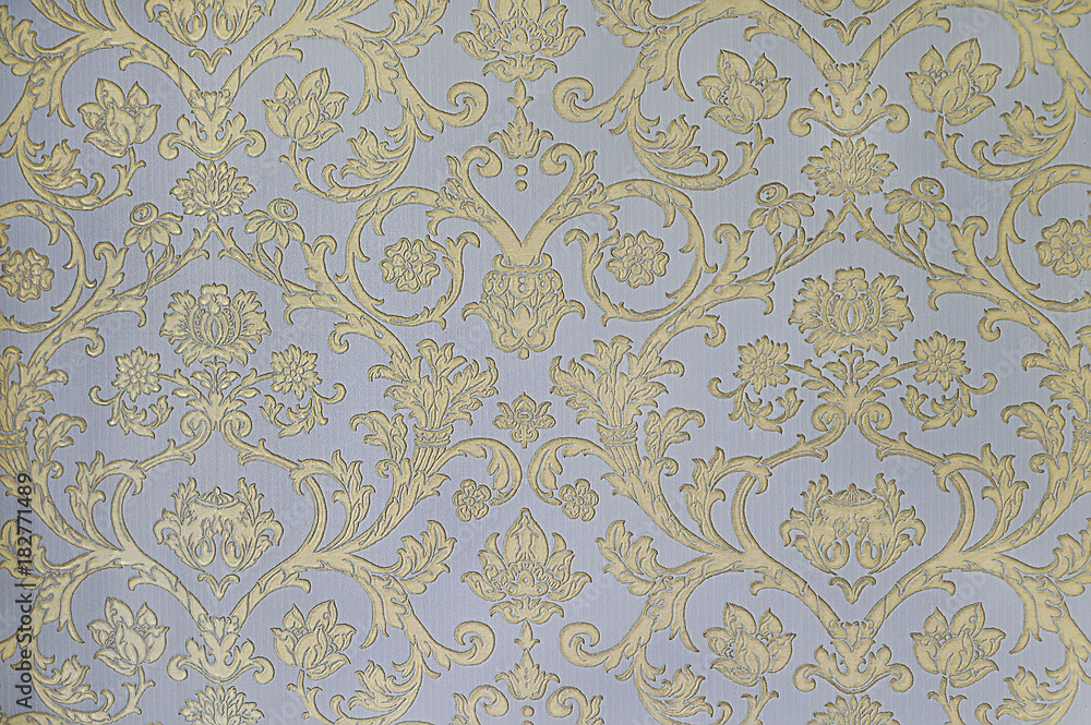 Blue and golden botanical wallpaper background Blue and golden botanical wallpaper background