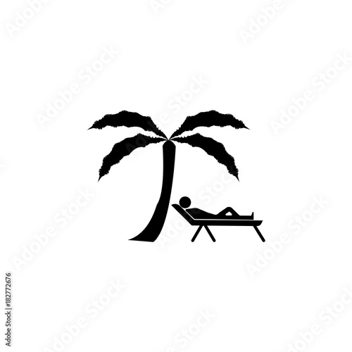 travel and summer beach vacation relax icon