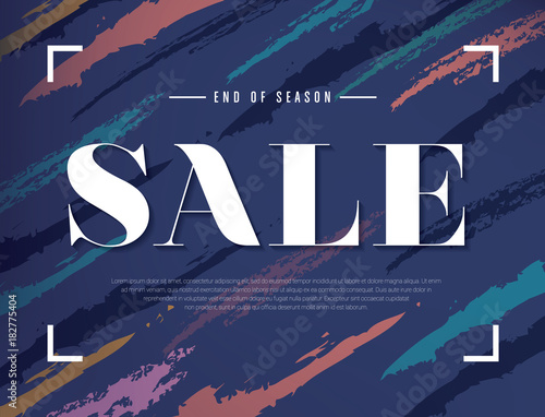 Sale ads for poster banner social media, print advertising design, Luxury and unique premium style, colorful color, Abstract Background brush texture, Vector illustration