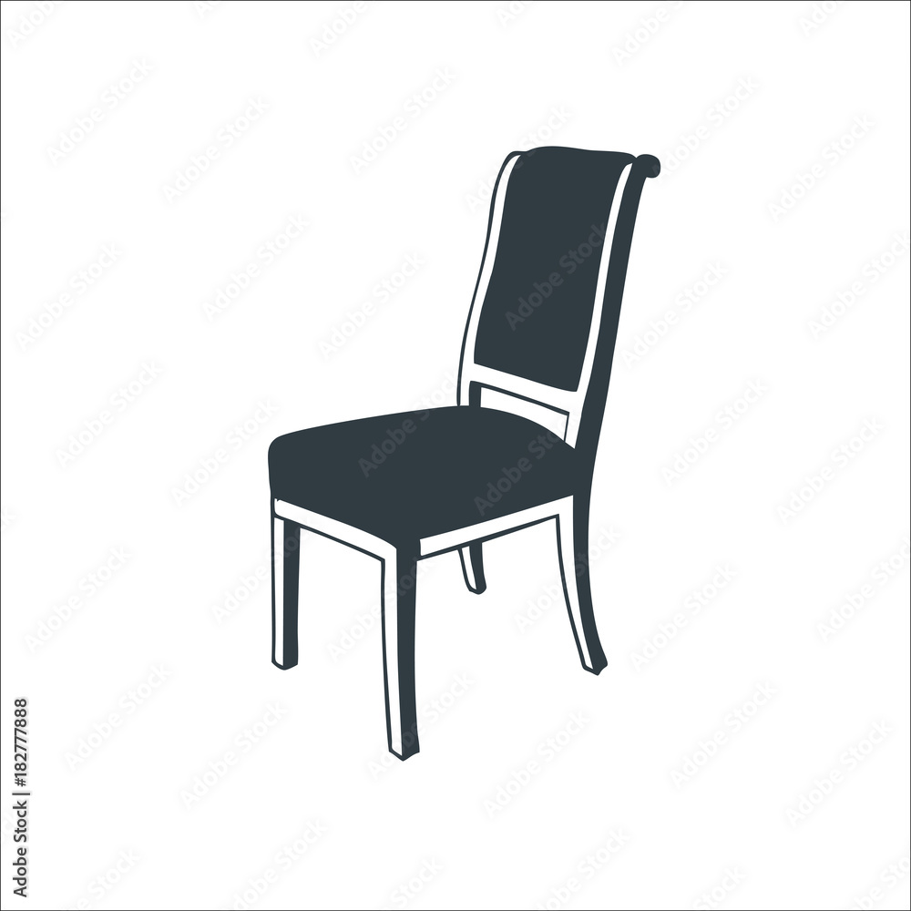 Wooden chair icon. Vector illustration Wooden chair icon. Vector illustration