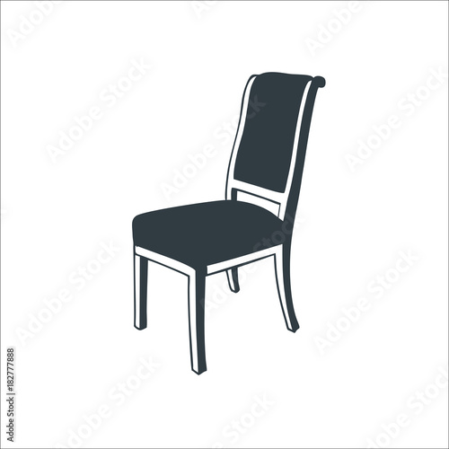 Wooden chair icon. Vector illustration