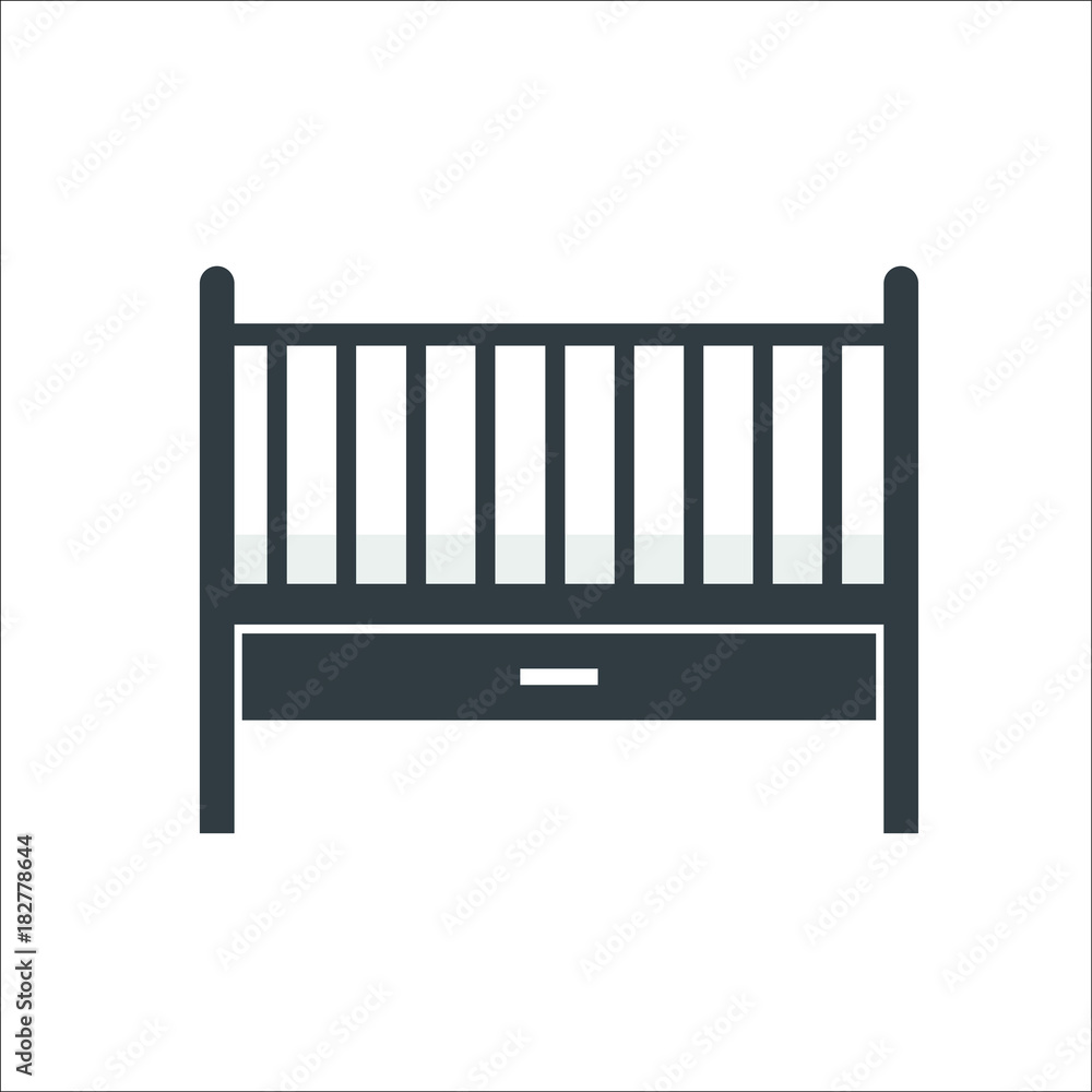 Baby bed icon. Vector illustration Baby bed icon. Vector illustration
