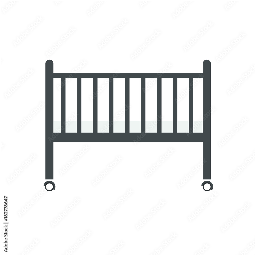 Baby bed icon. Vector illustration Baby bed icon. Vector illustration