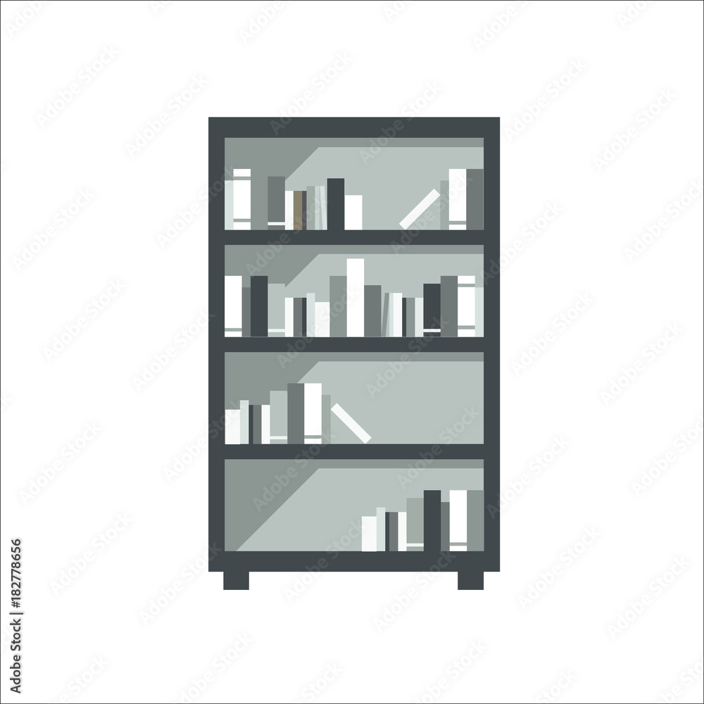Shelves with books icon. Vector illustration Shelves with books icon. Vector illustration