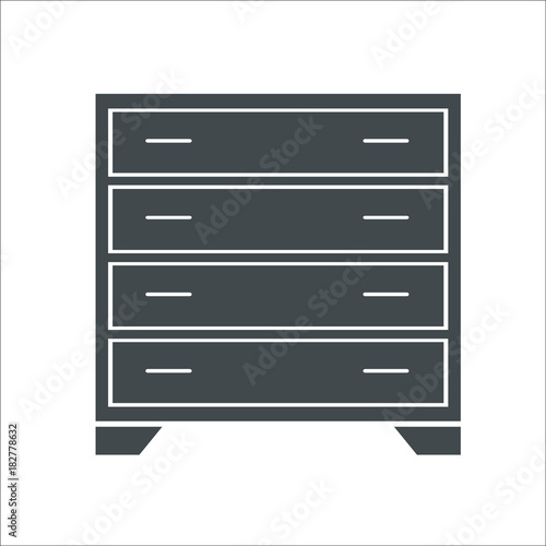 Dresser, nightstand icon. Vector illustration