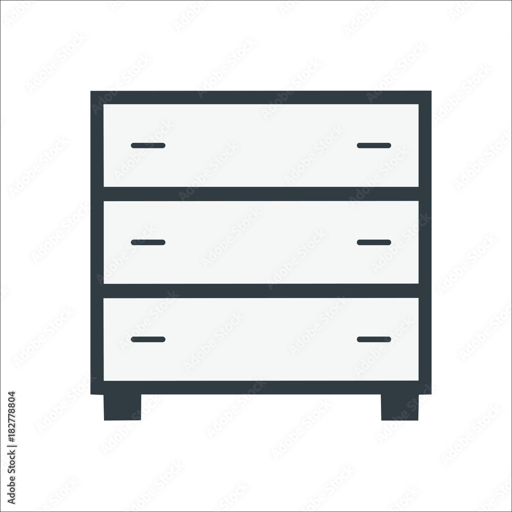 Dresser, nightstand icon. Vector illustration Dresser, nightstand icon. Vector illustration