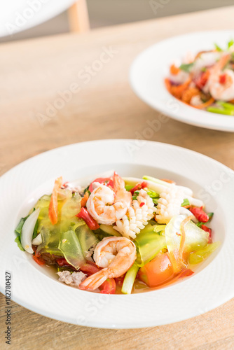Spicy Shanghai Noodle Salad with Seafood