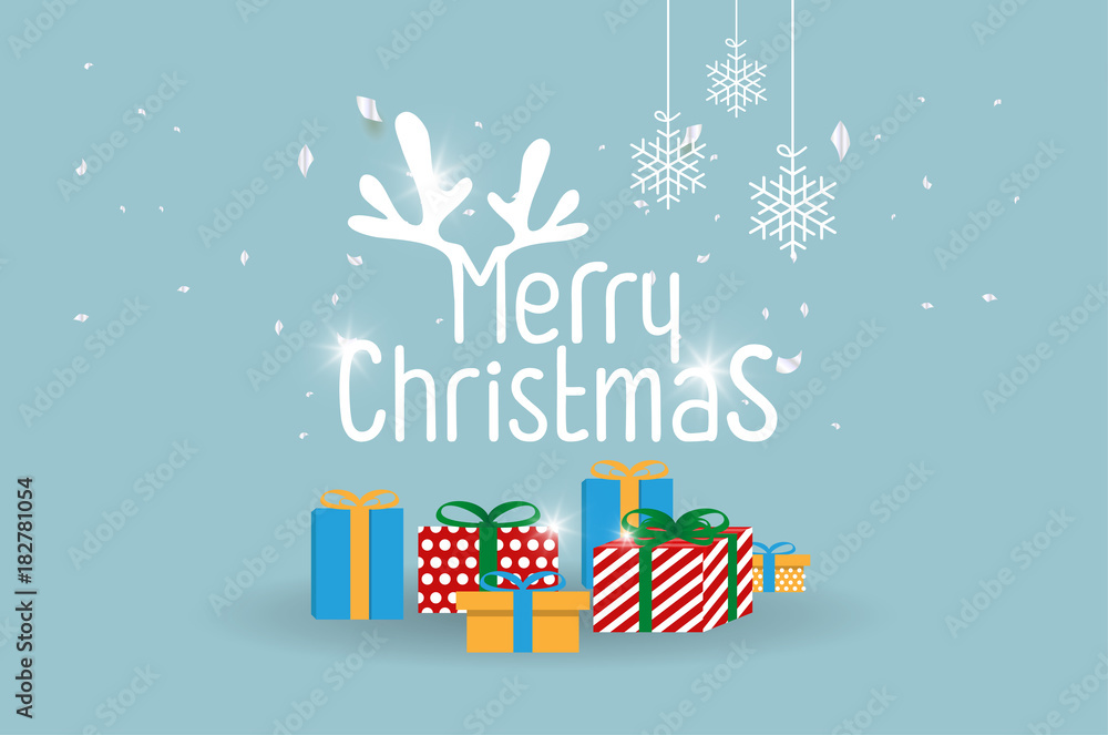 Merry Christmas and Happy new year design background. Vector illustration