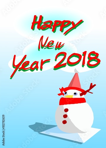 snowman santa deer christmas tree gift snow symbol of celebrate christmas and welcome happy new year photo