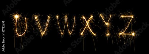 sparkler firework light alphabet