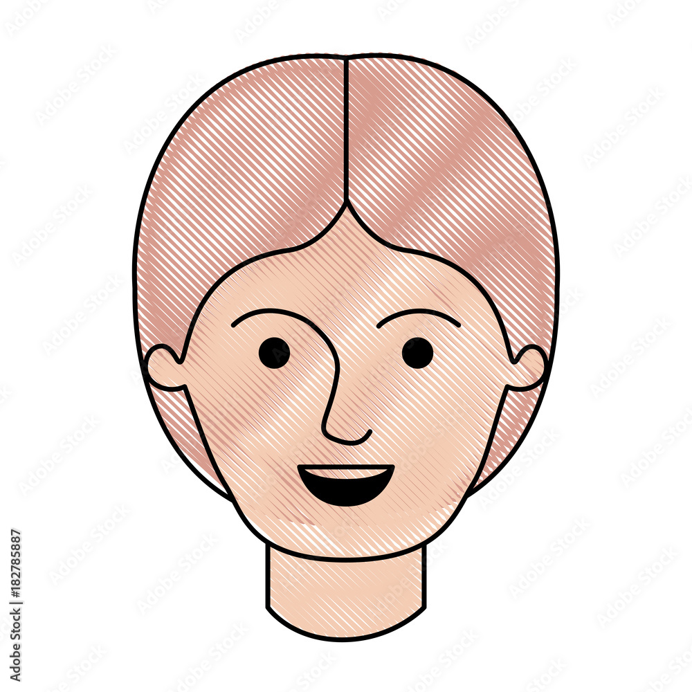 male face with middle part hairstyle in colored crayon silhouette vector illustration male face with middle part hairstyle in colored crayon silhouette vector illustration