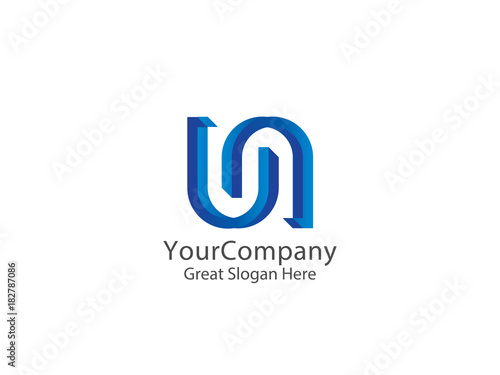  letter UN link logo icon. abstract alphabet sign design. vector illustration.