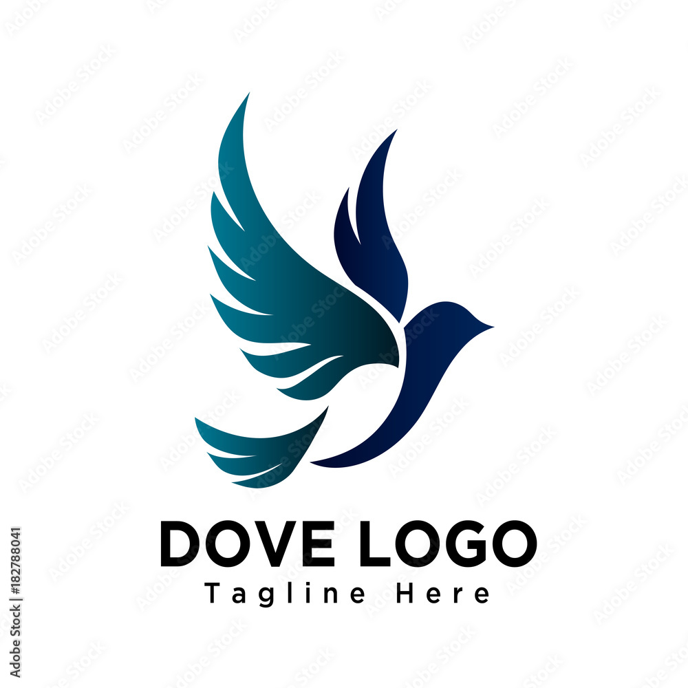 Art dove bird flying logo Art dove bird flying logo