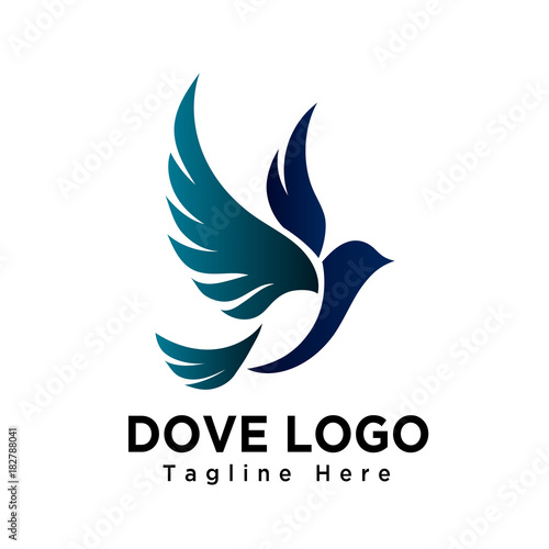 Art dove bird flying logo
