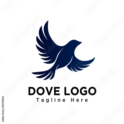 Art dove bird flying logo