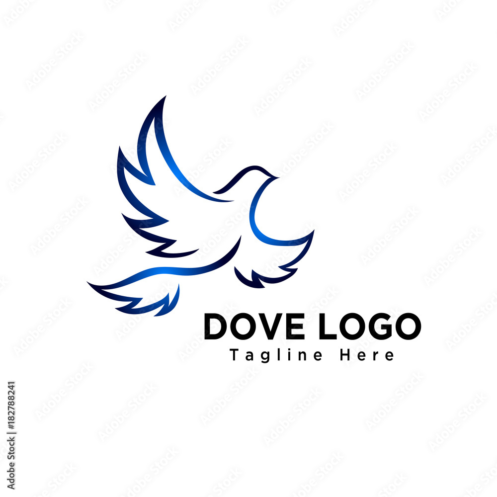Art dove bird flying logo