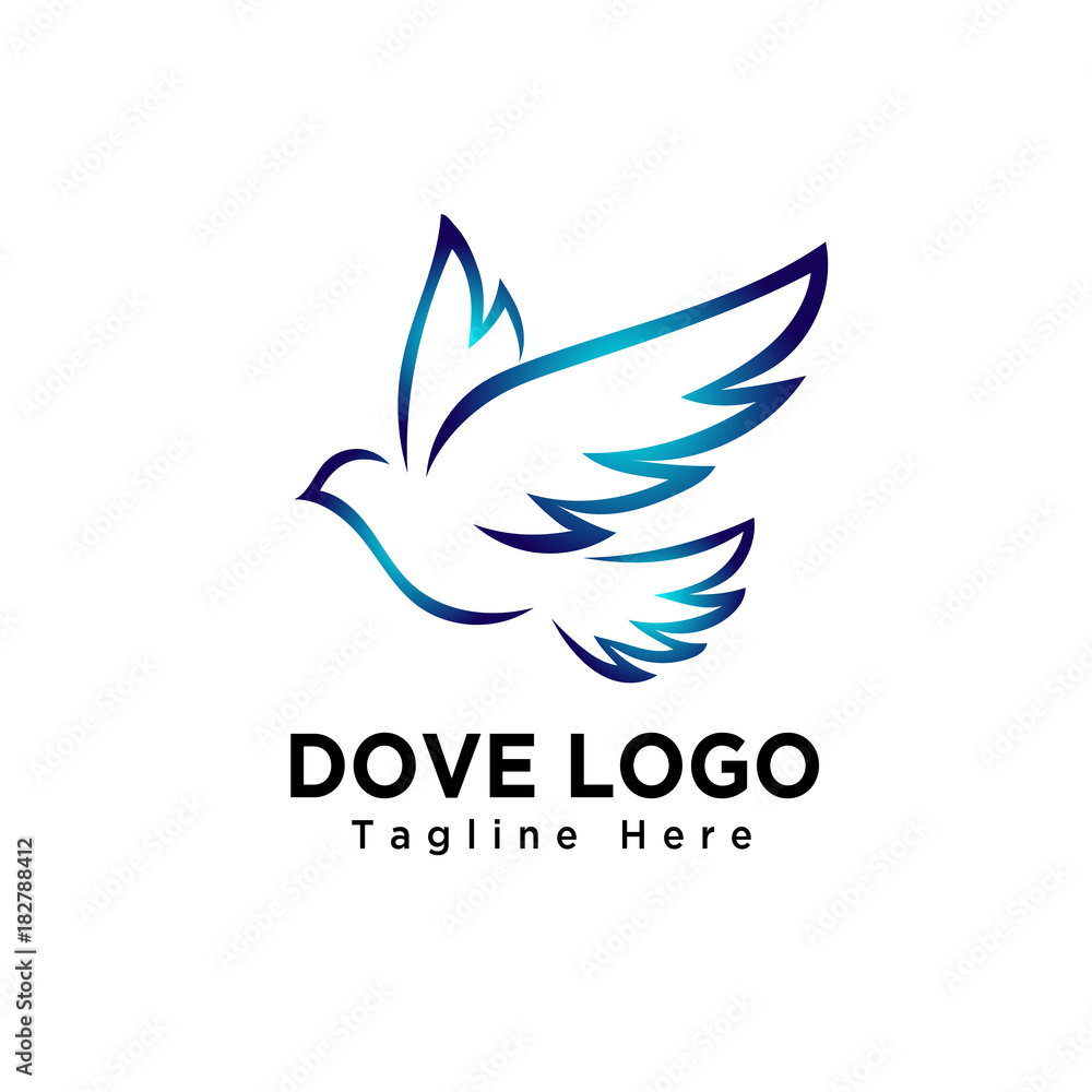 Art dove bird flying logo Art dove bird flying logo