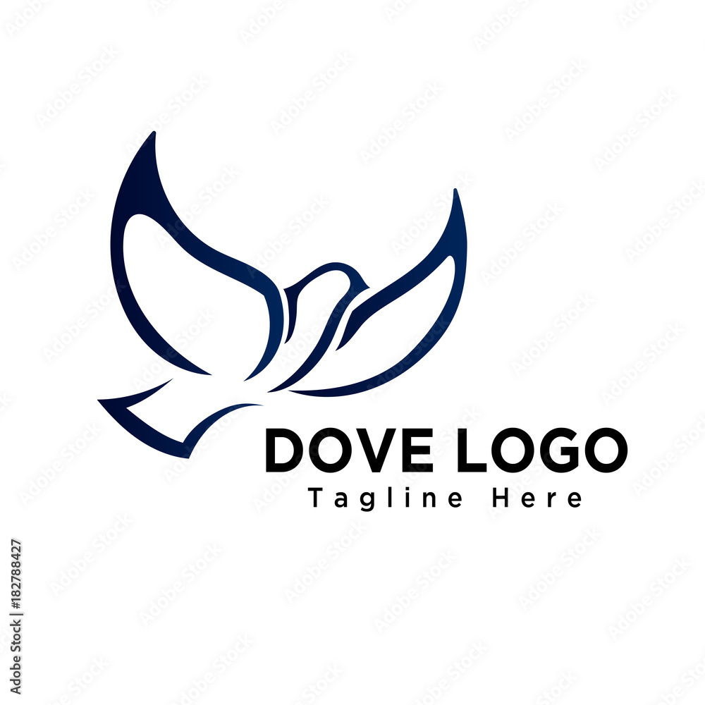 simple dove bird flying logo simple dove bird flying logo