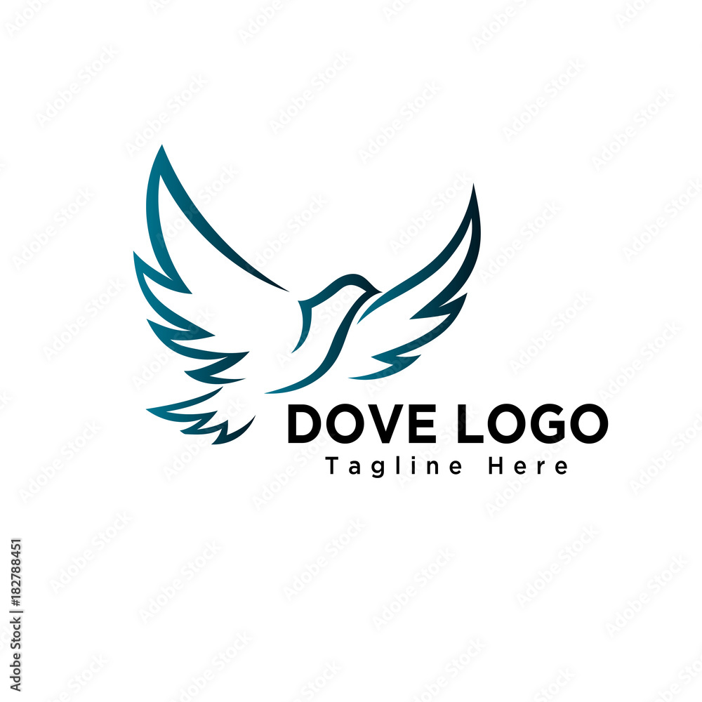 Art dove bird flying logo Art dove bird flying logo