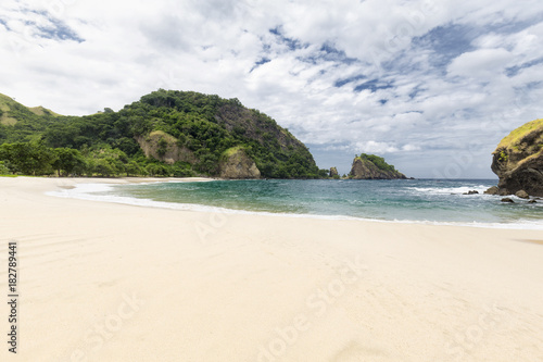 Scenic and empty Koka Beach in Paga, East Nusa Tenggara, Indonesia.