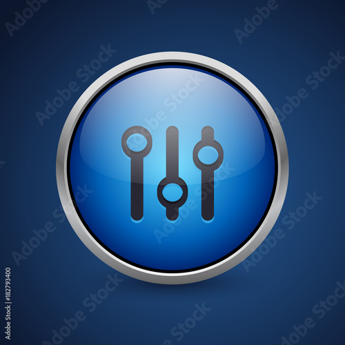 Push Button - Dark Blue Web Icon