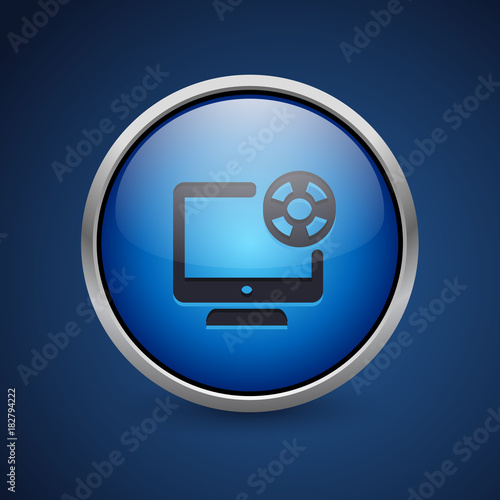 Push Button - Dark Blue Web Icon