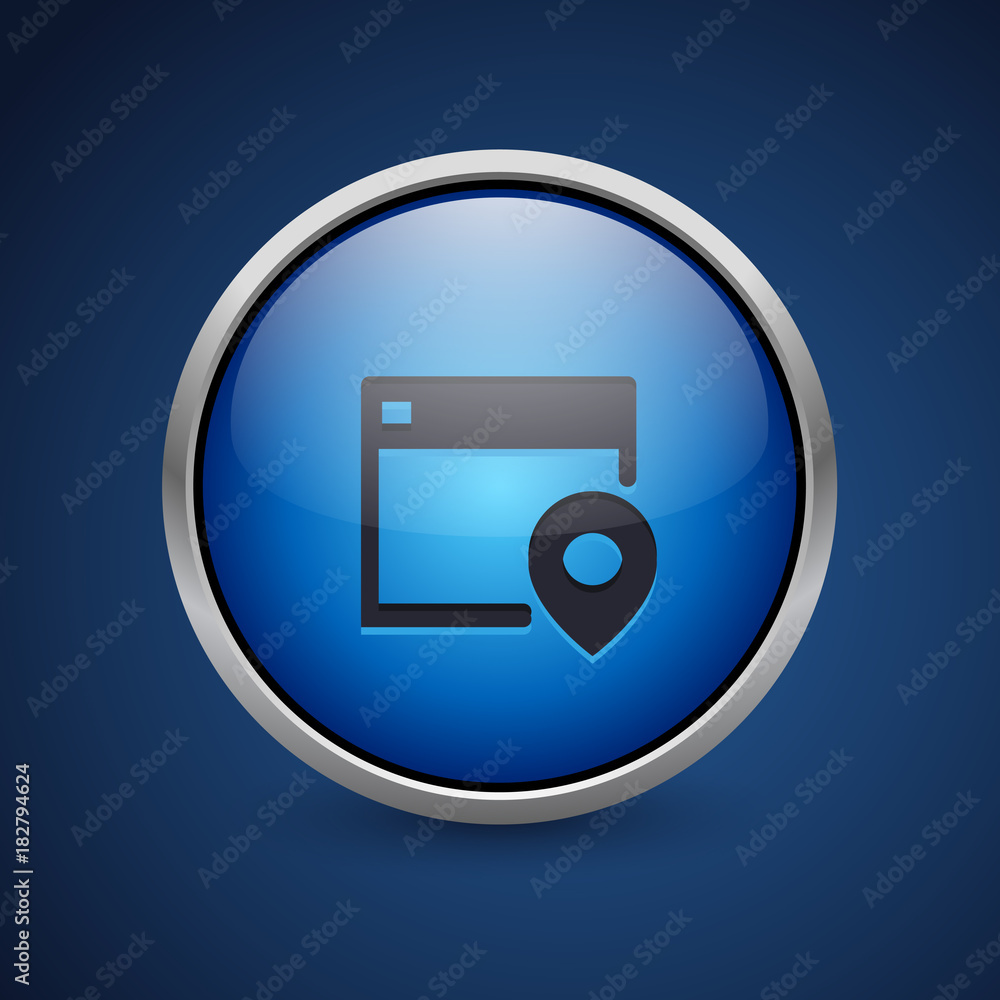 Push Button - Dark Blue Web Icon Push Button - Dark Blue Web Icon