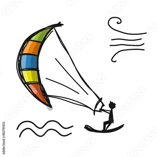 Kiteboarding, sketch for your design