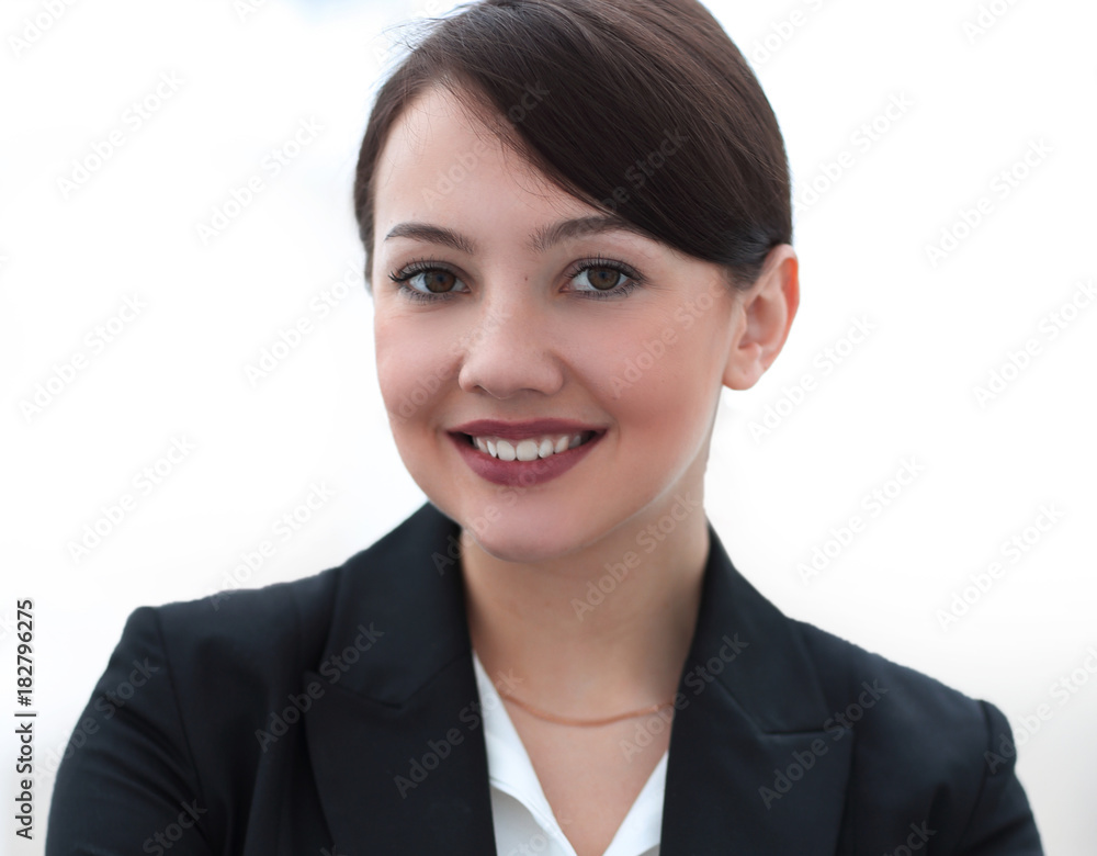 successful young business woman on the background of the office. successful young business woman on the background of the office.