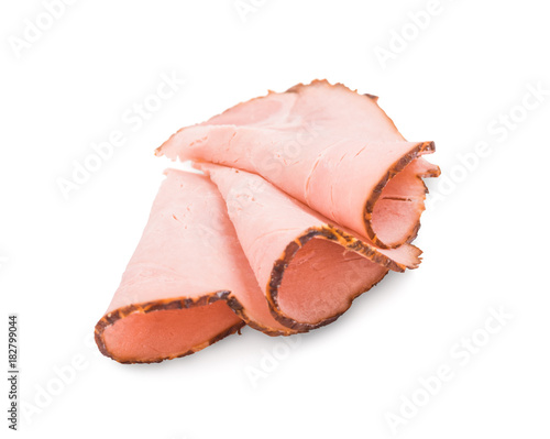 Sliced meat isolated