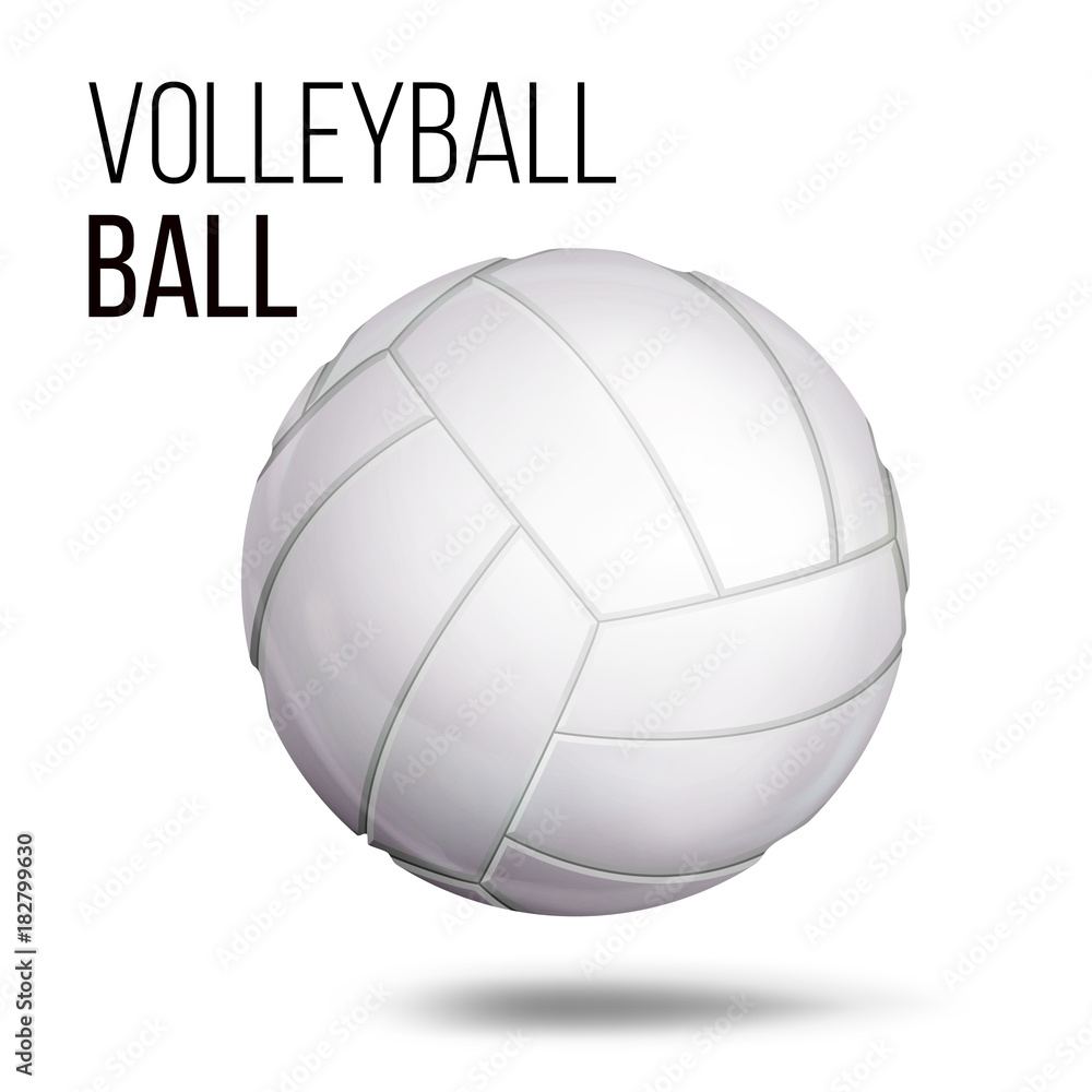 Fototapeta premium White Volleyball Ball Isolated Vector. Realistic Illustration