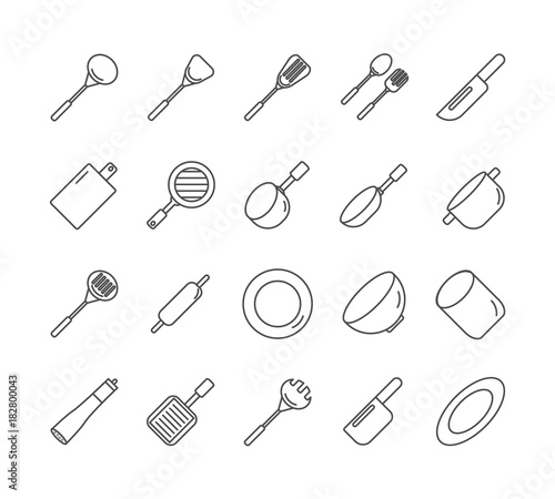 Kitchen line icon vector