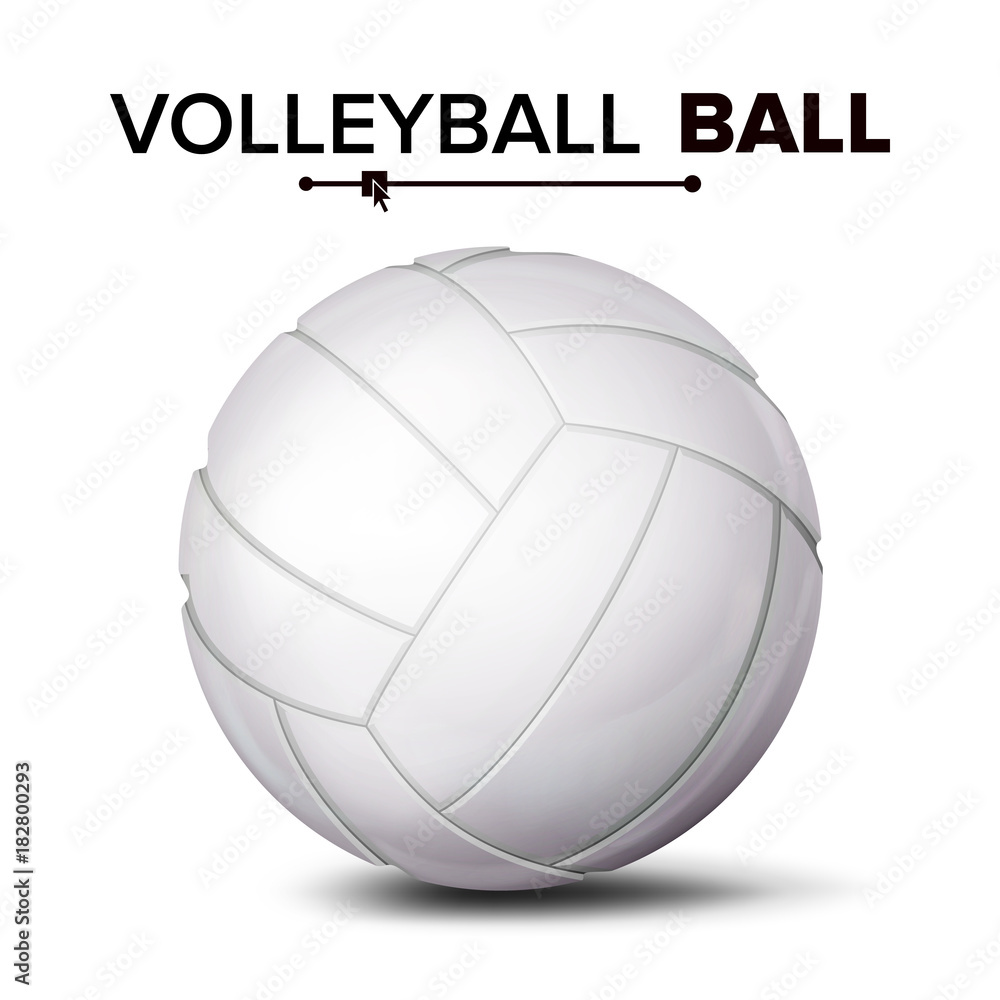 Realistic Volleyball Ball Vector. Classic Round White Ball. Sport Game Symbol. Illustration