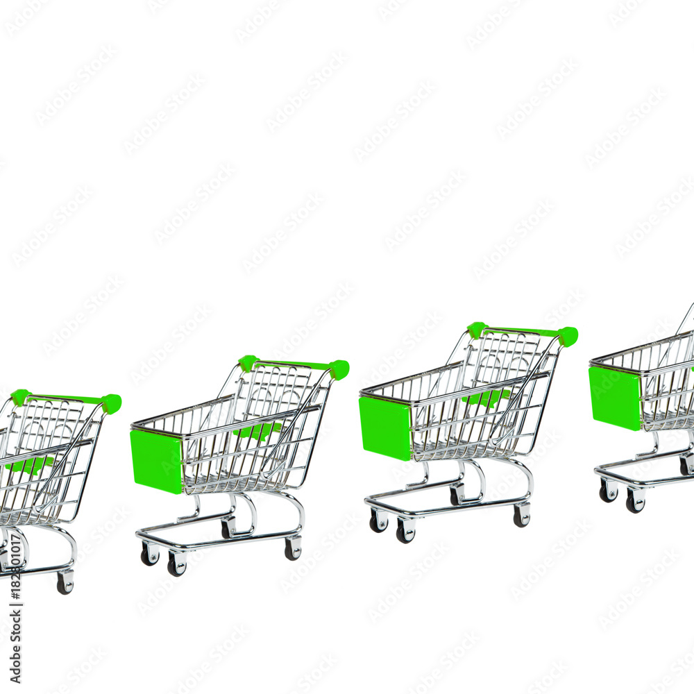 Shopping cart isolated on white Shopping cart isolated on white