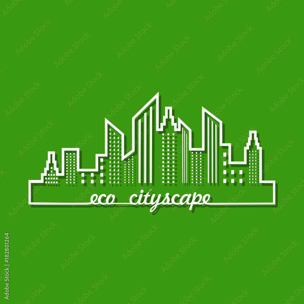 Fototapeta premium Ecology concept with eco cityscape