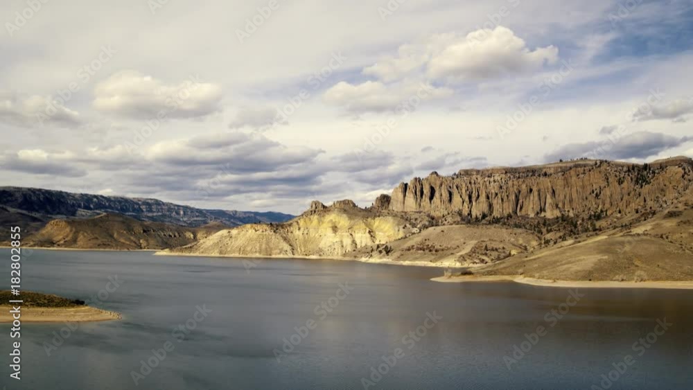 Drone shot of lake outside of Gunnison Colorado