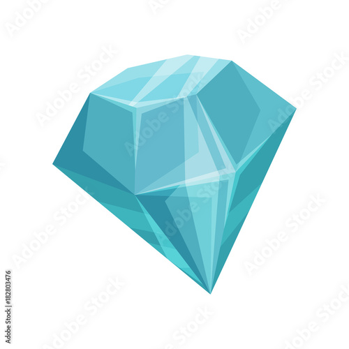 Blue diamond cartoon vector Illustration